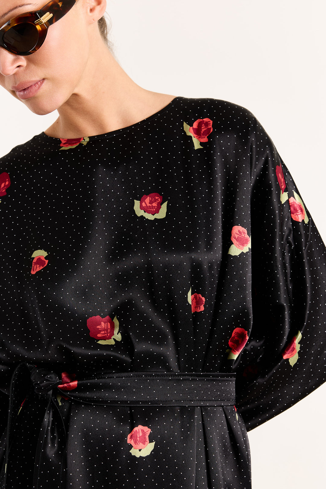 Jools Abstract Rose Print Black