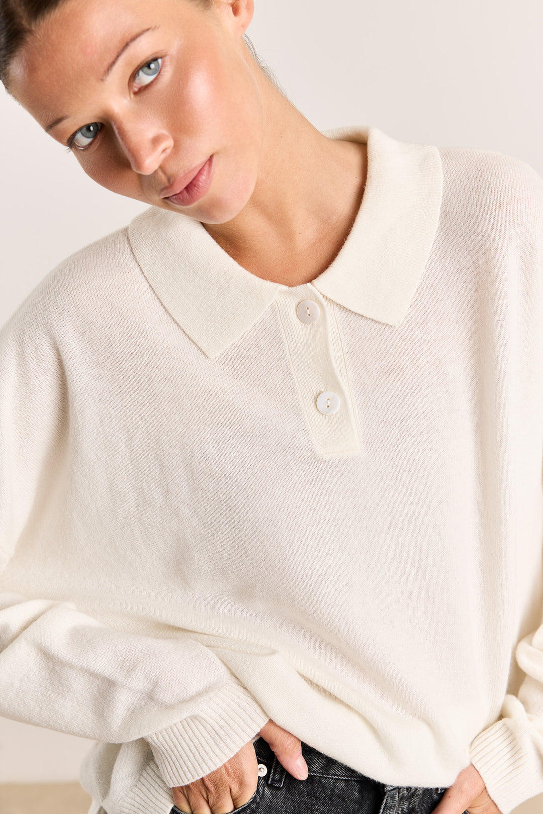 Stacy Cashmere Ecru