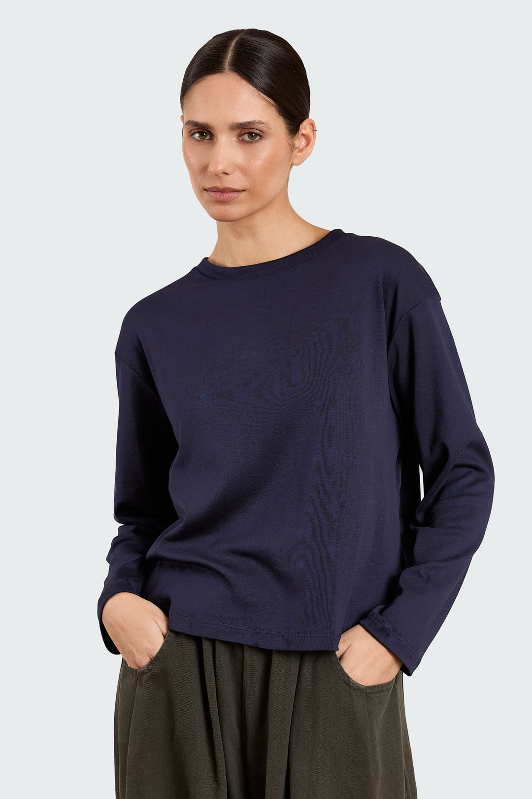 Lila Solid Jersey Navy