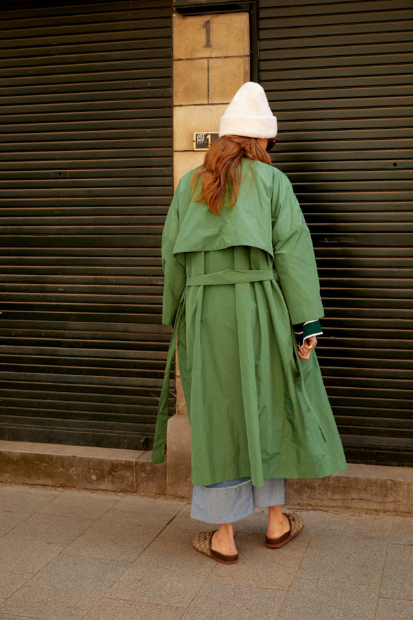 Téa Flowy Trench Green