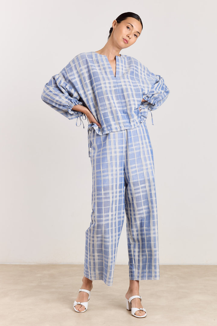 Sienna Jacquard Check Blue