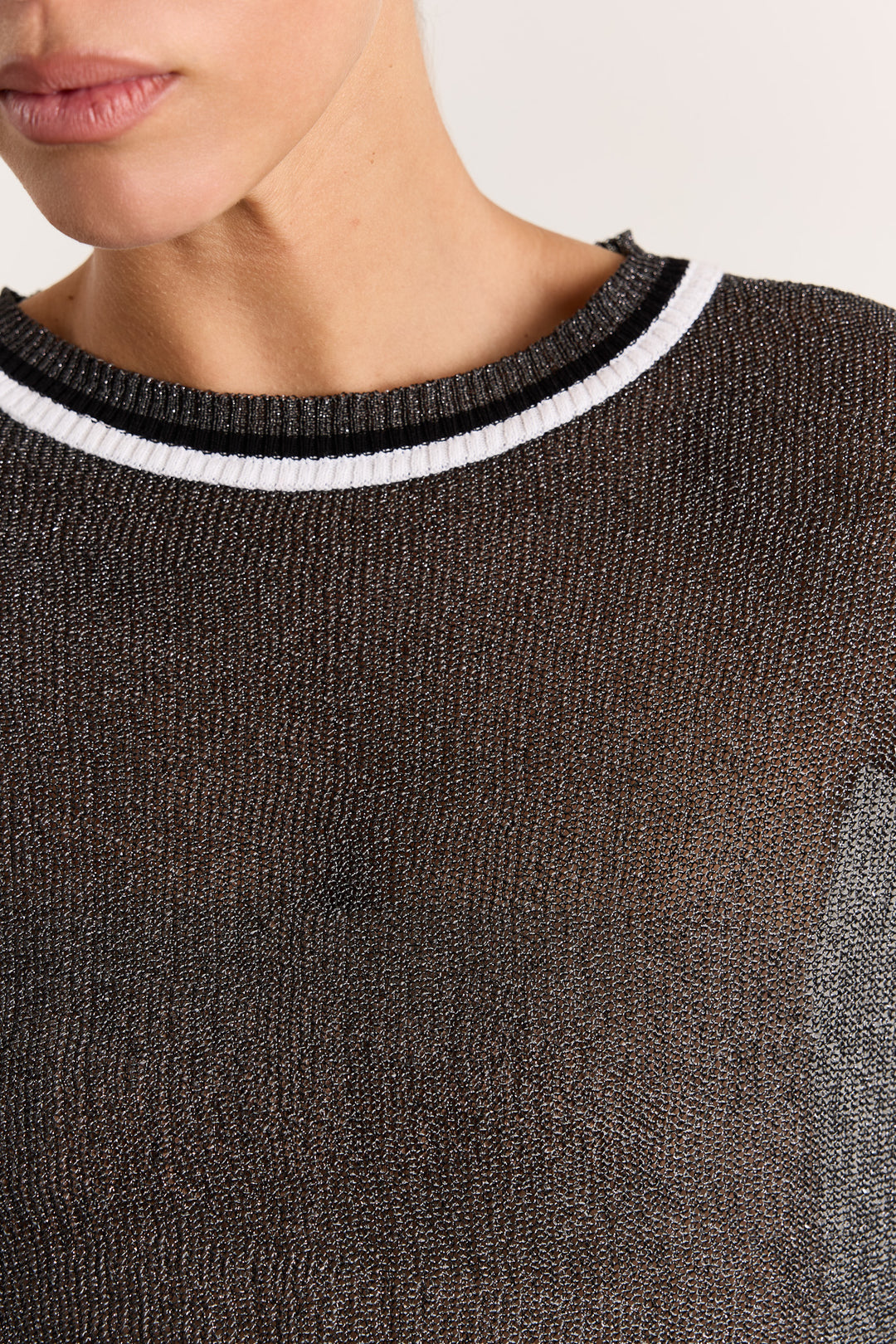 Gloria Metallic Knit Graphite