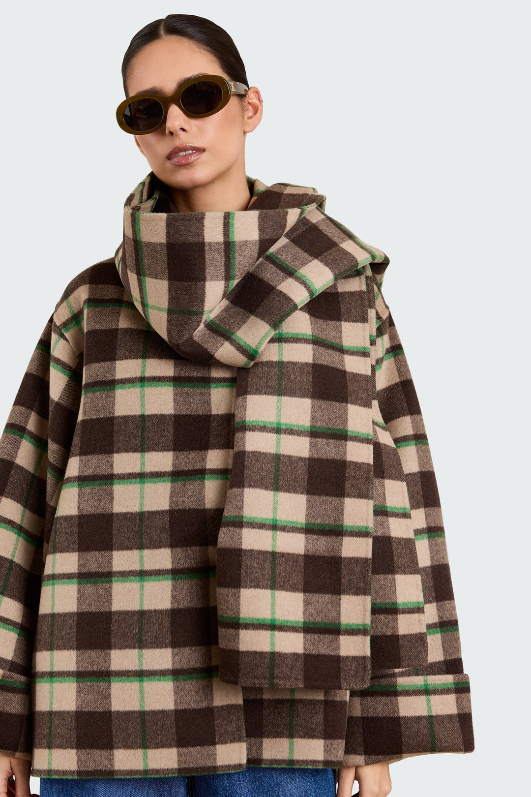 Viggo Double Face Wool Tartan Brown