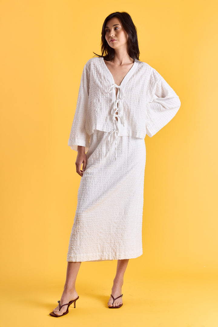 Eloise Check Warp White