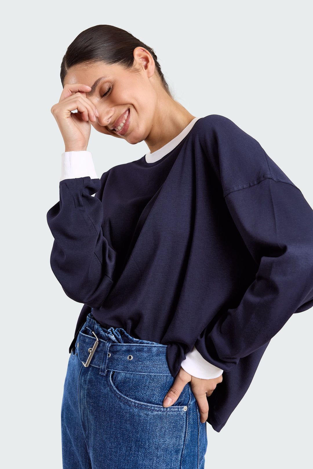 Alva Solid Jersey Navy/White
