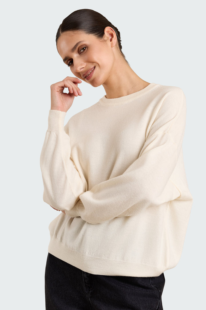 Stephanie Basic Knit Cream
