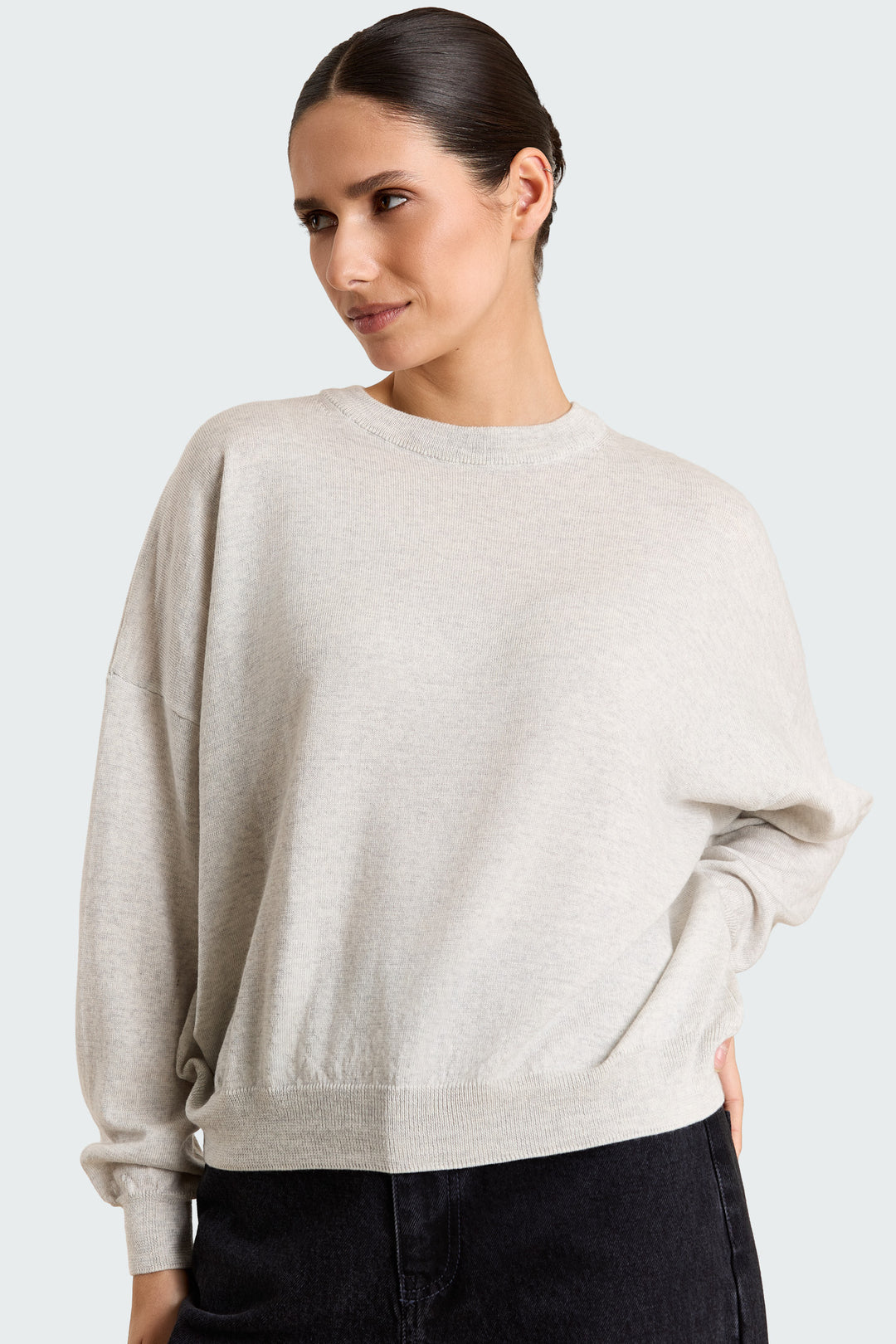Stephanie Basic Knit Light Grey Melange