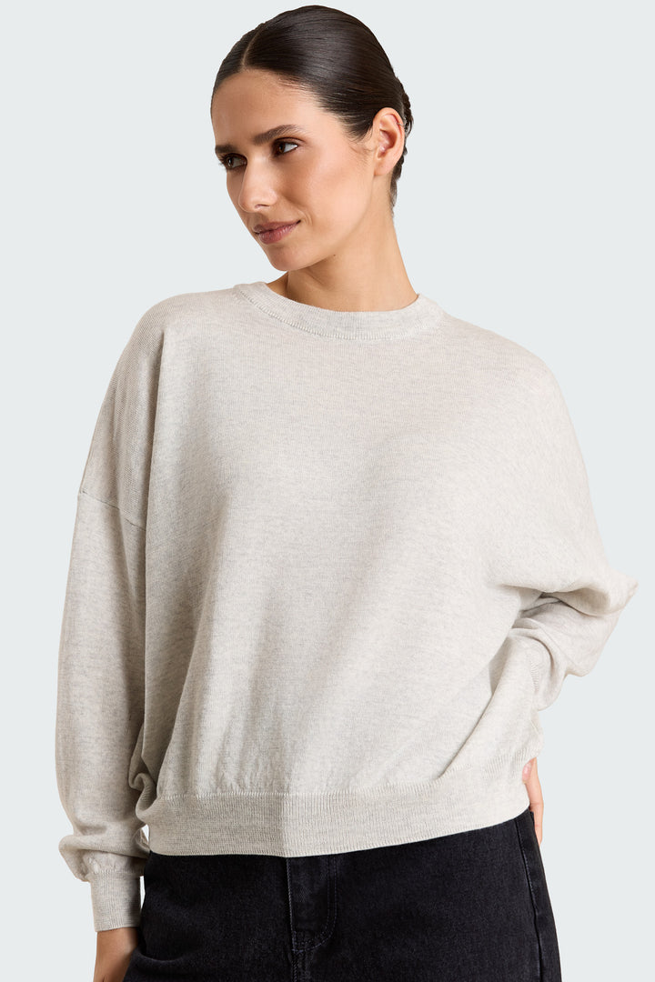 Stephanie Basic Knit Light Grey Melange