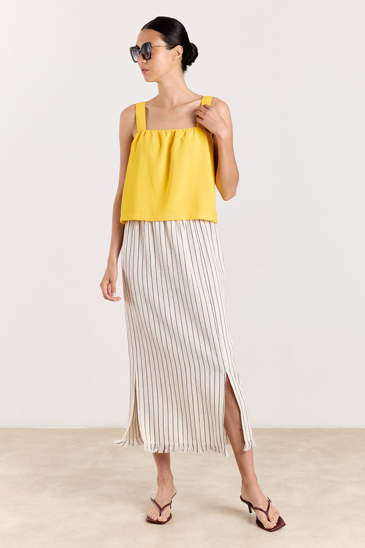 Maddie Uni Textured Woven Limoncello