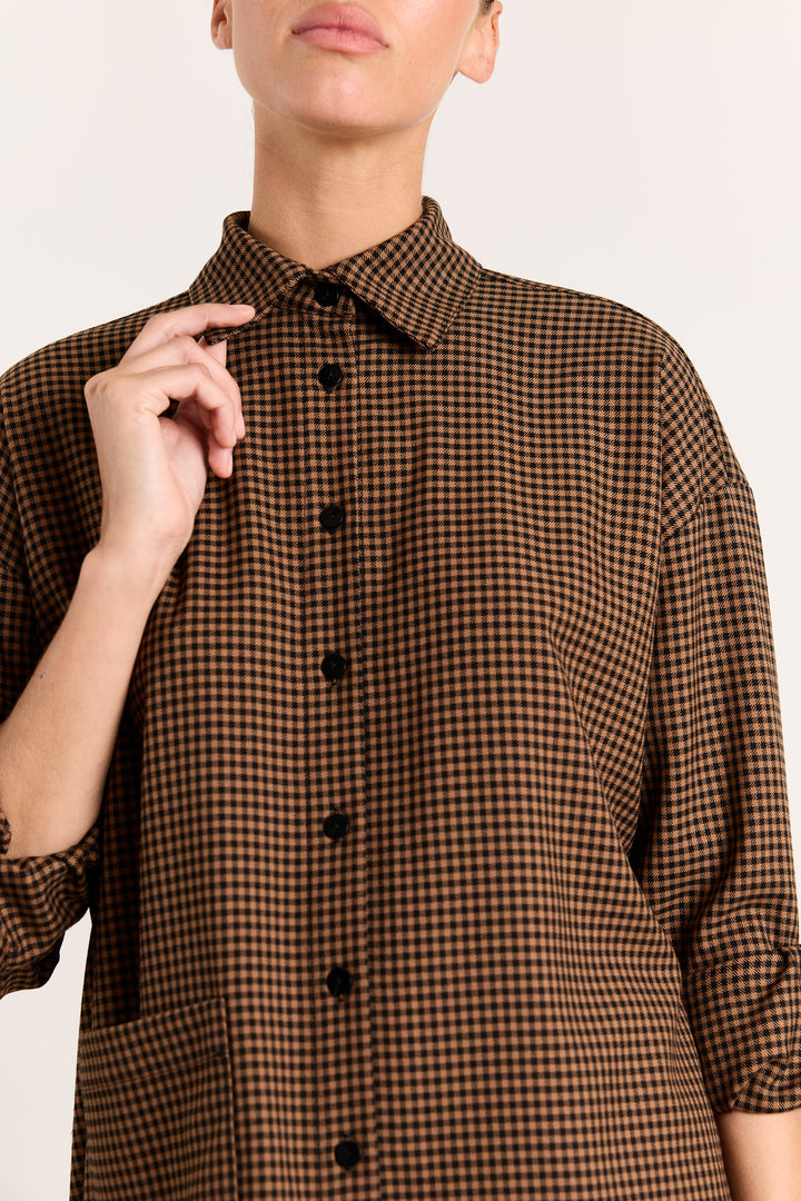 Laureanne Checked Suiting Brown