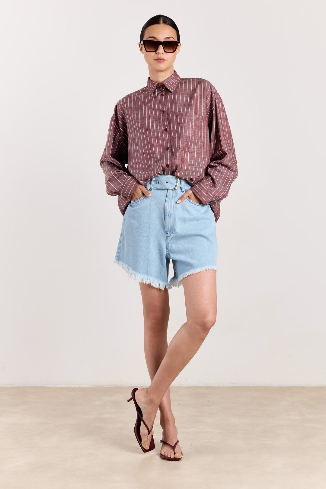 Virginie Pinstripe Cranberry