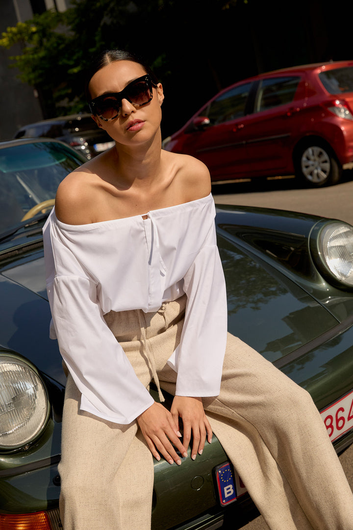 Anais Iron Shirting White