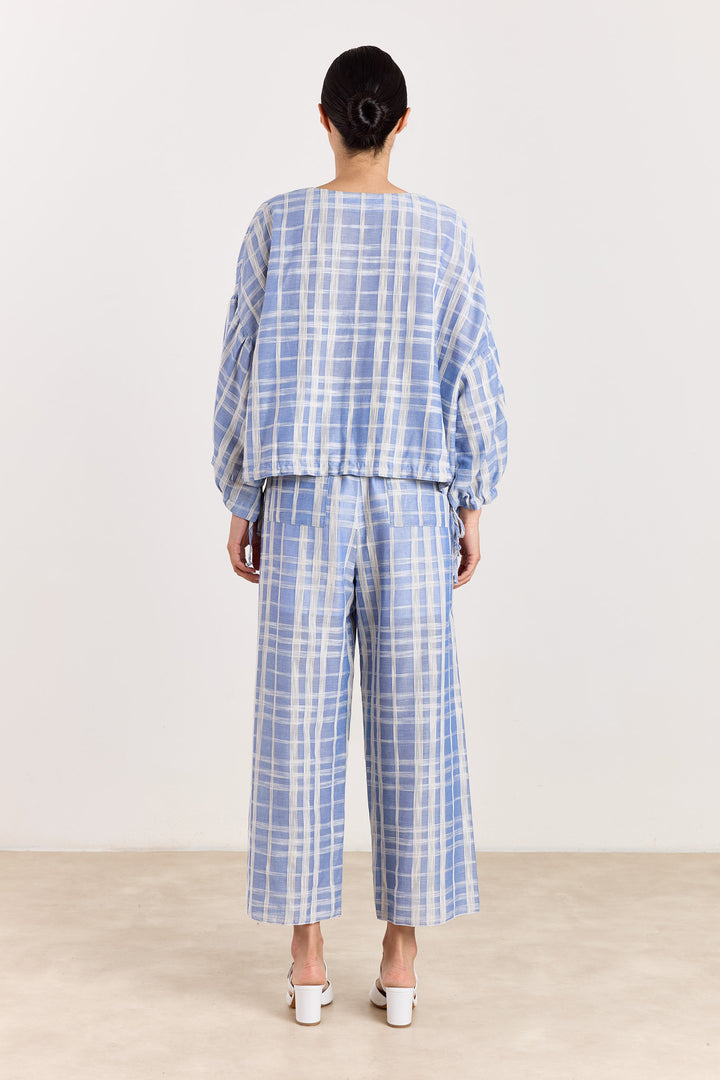 Gaby Jacquard Check Blue