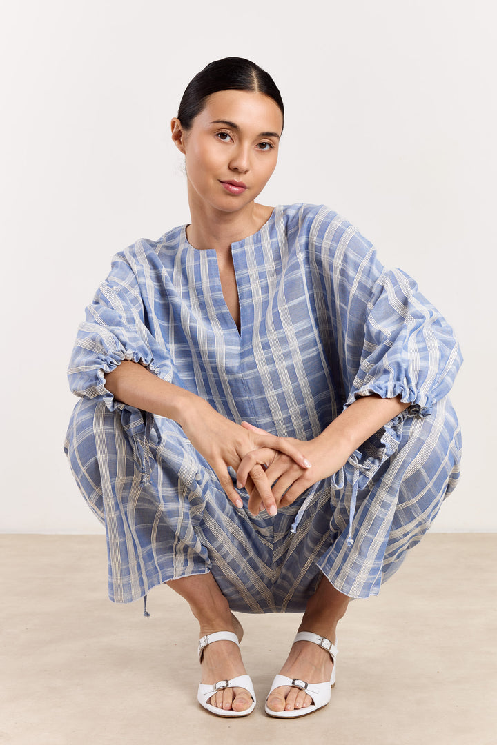 Gaby Jacquard Check Blue