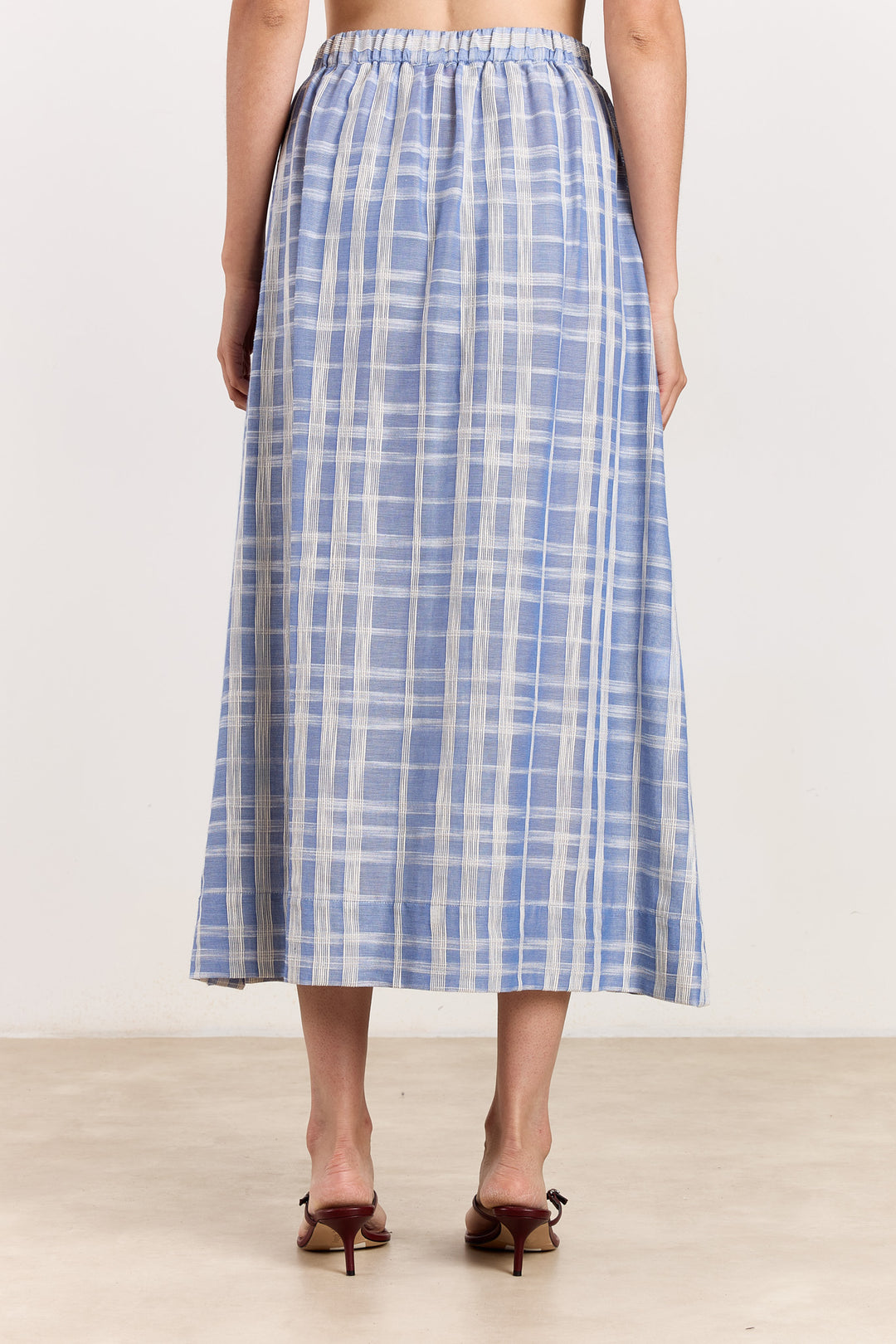 Leila Jacquard Check Blue