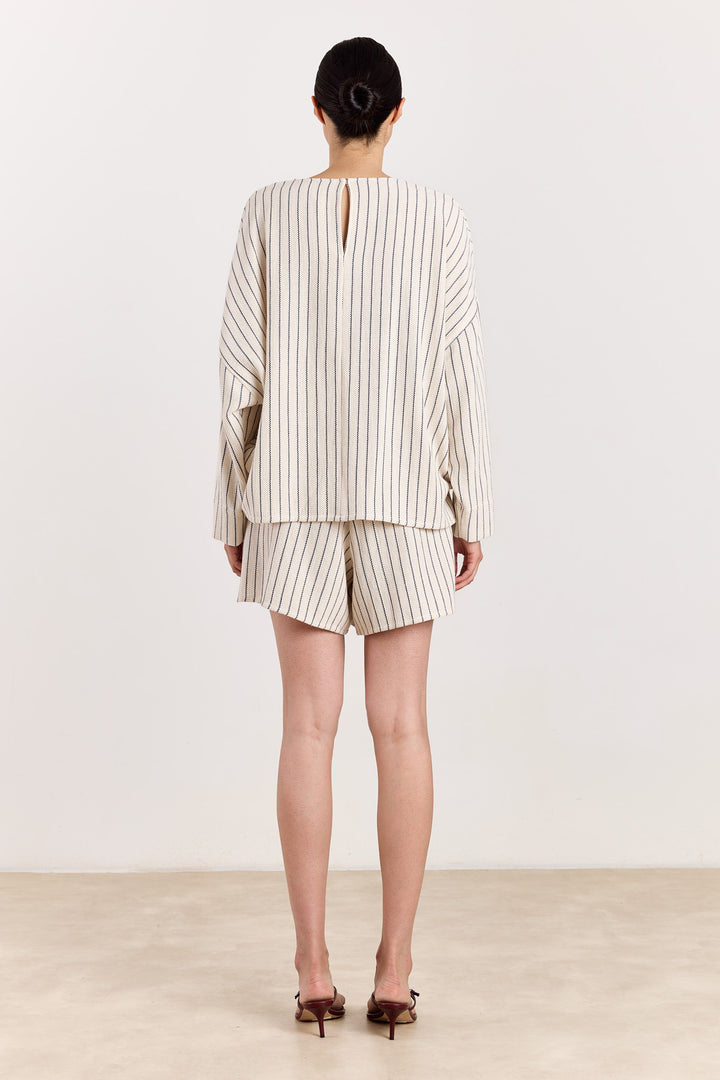 Maxime Loose Woven Stripe Navy