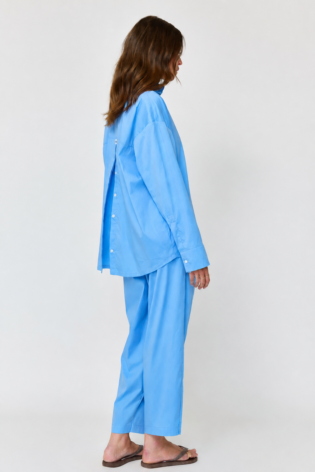 Whitney Summer Shirting Cornflower blue