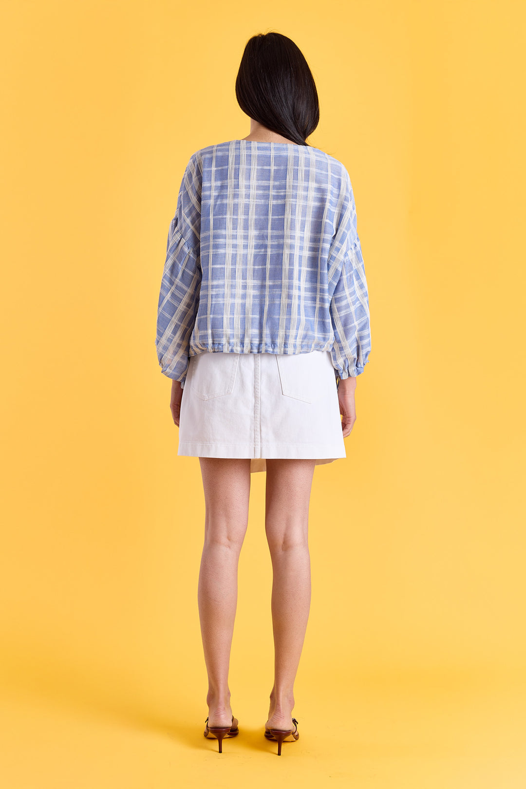 Gaby Jacquard Check Blue