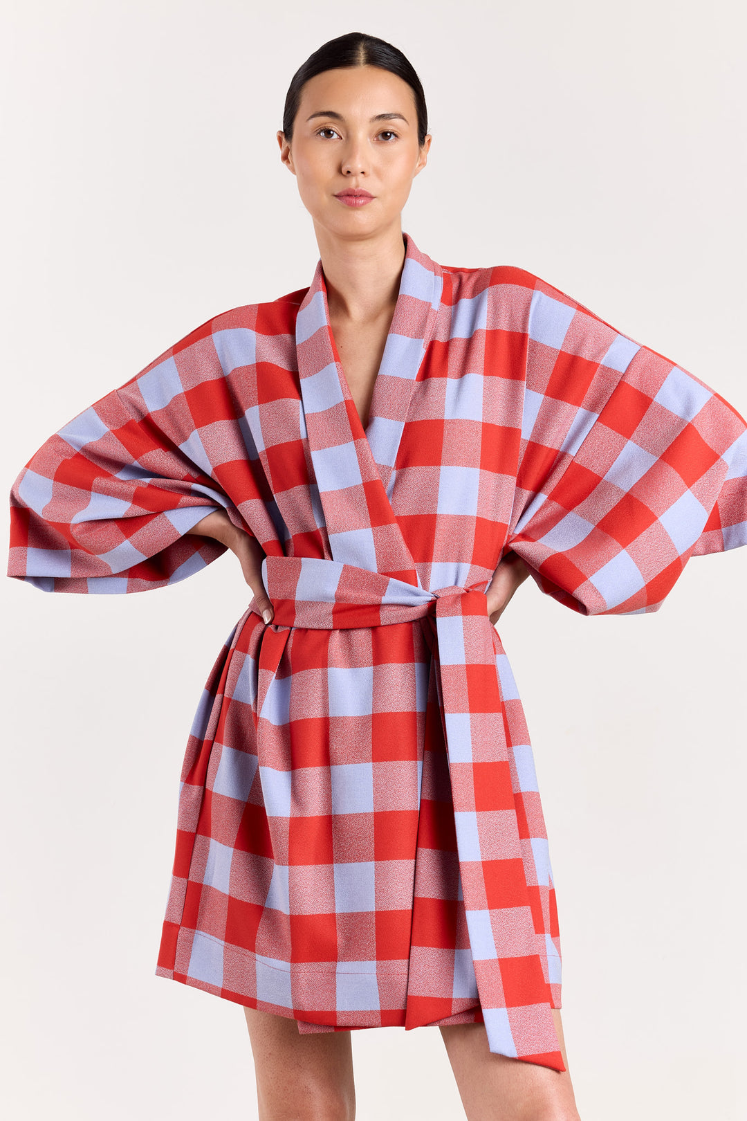 Romina short Colorblock Check Blue/Brick