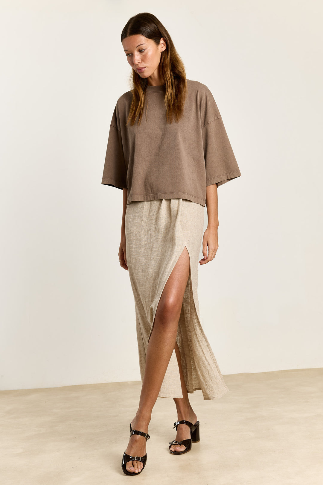 Amy Cotton Jersey Washed Brown
