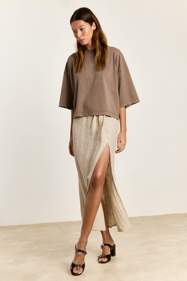 Amy Cotton Jersey Washed Brown