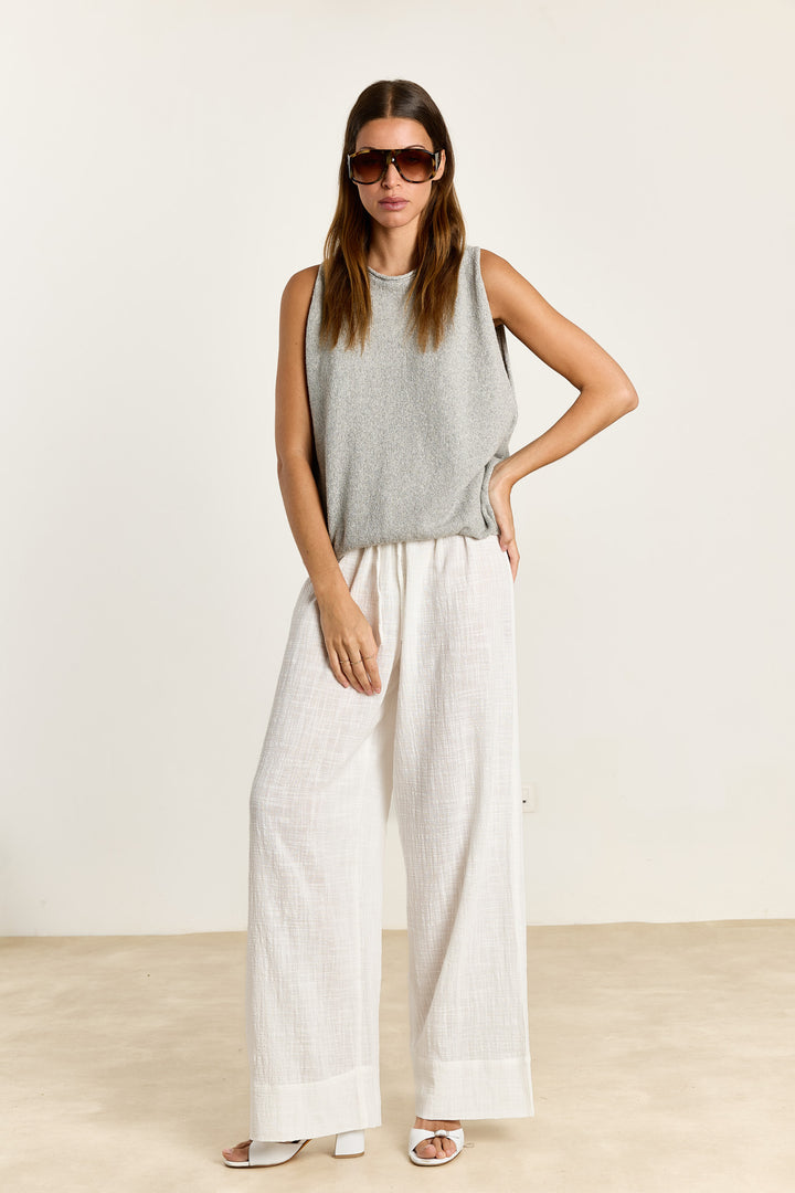 Flora Double Gauze White