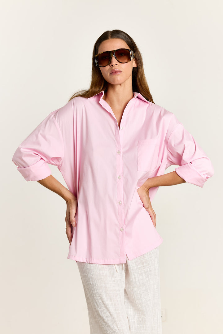 Lulu Summer Shirting Poppy Pink
