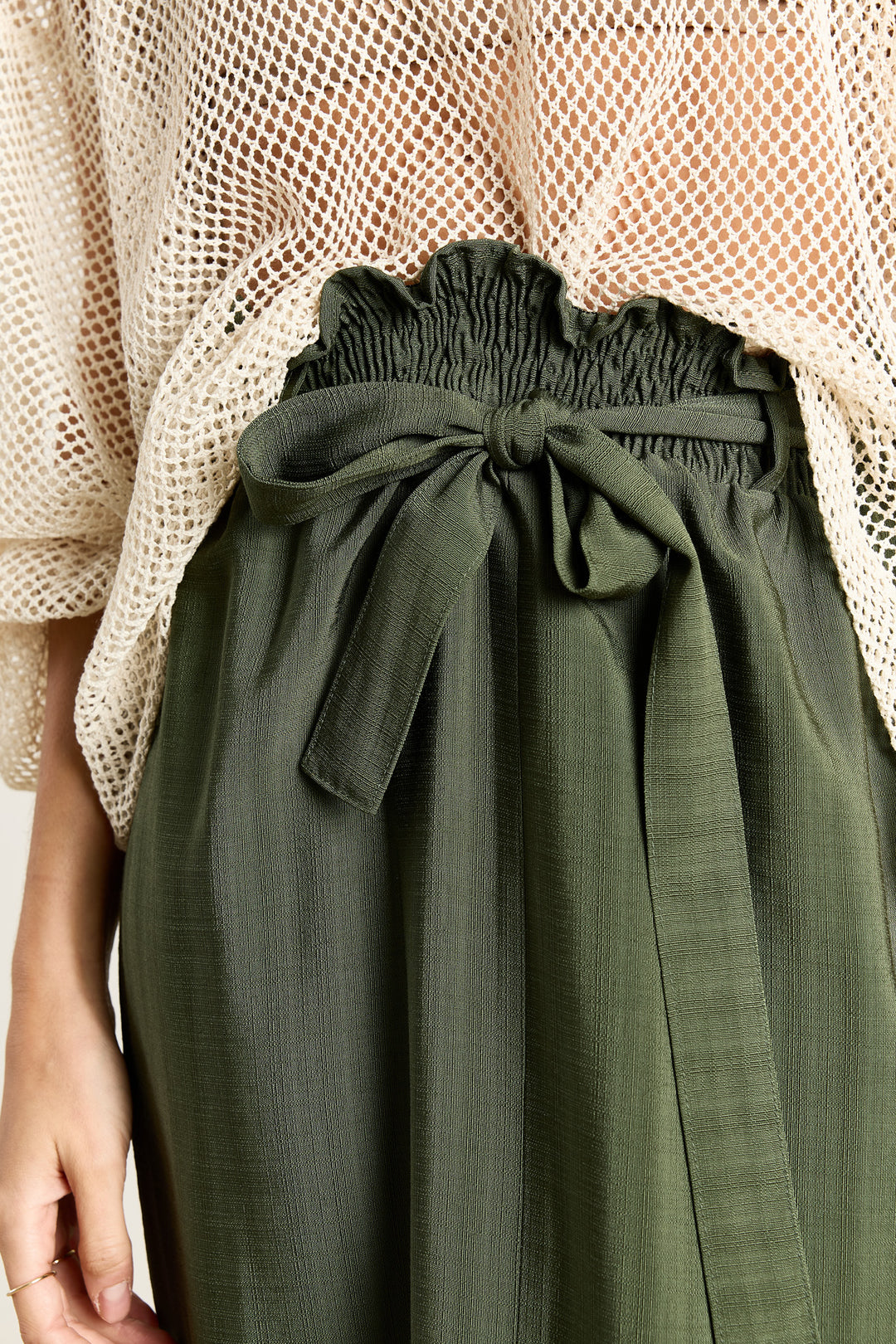Lorena Plain Woven Pesto
