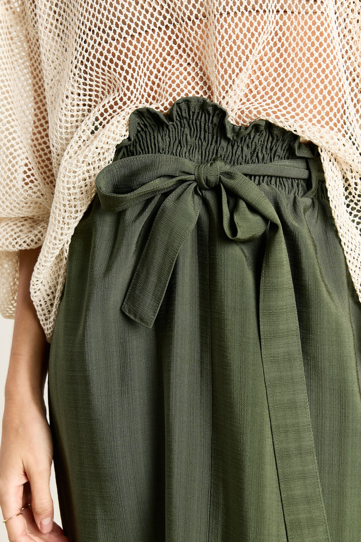 Lorena Plain Woven Pesto
