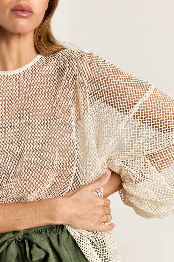 Lizzie Oval Crochet Cream