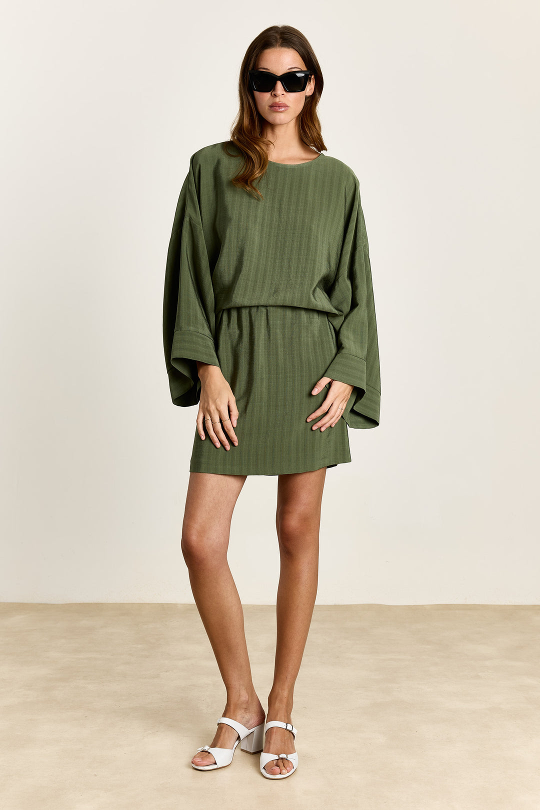 Jenny Plain Woven Pesto