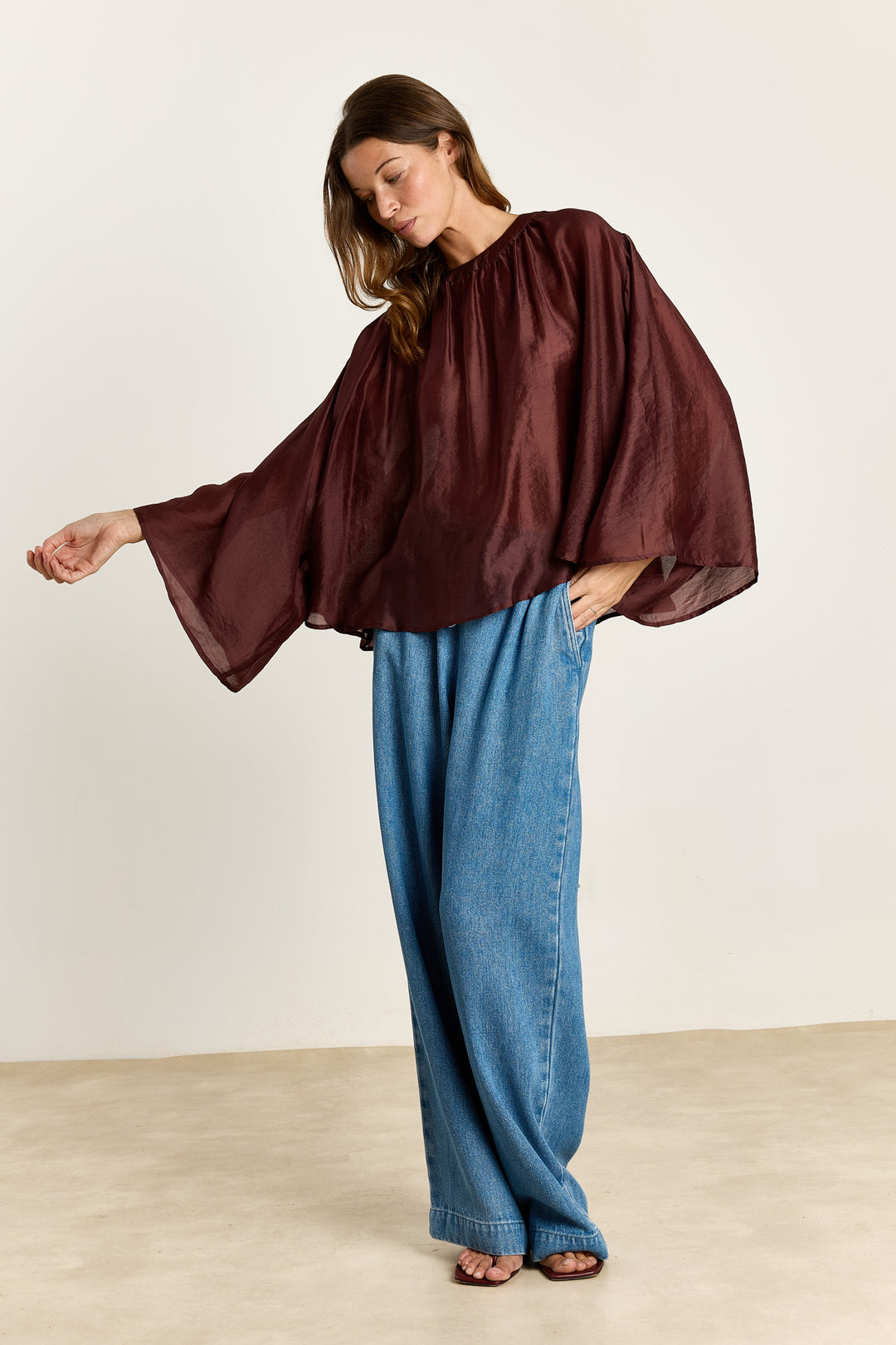 Iza Silky Voile Chestnut