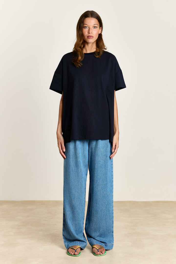 Zazou Cotton Jersey Navy