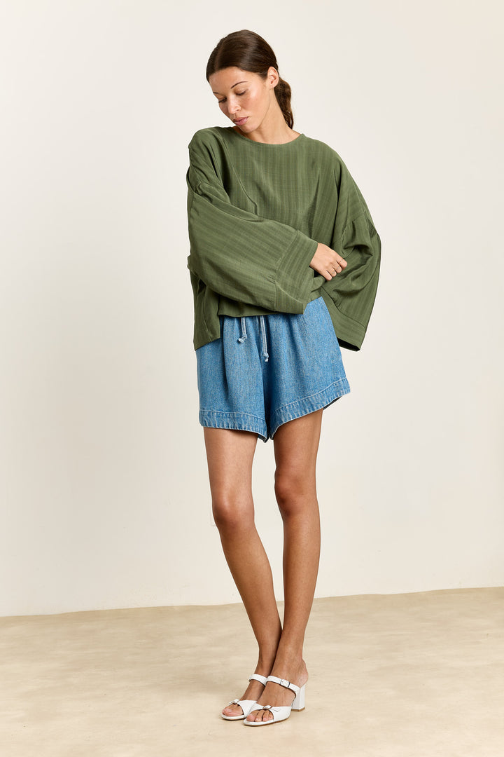 Carina Plain Woven Pesto