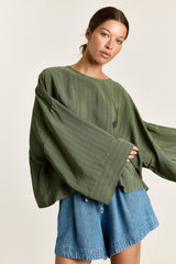 Carina Plain Woven Pesto