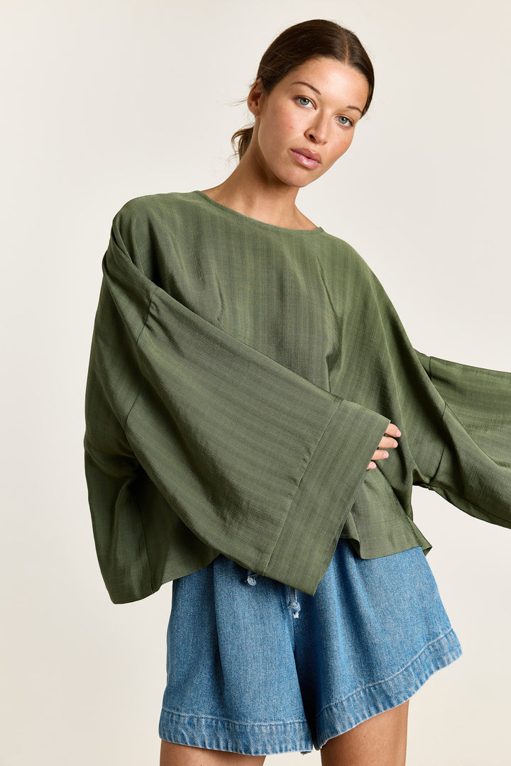 Carina Plain Woven Pesto