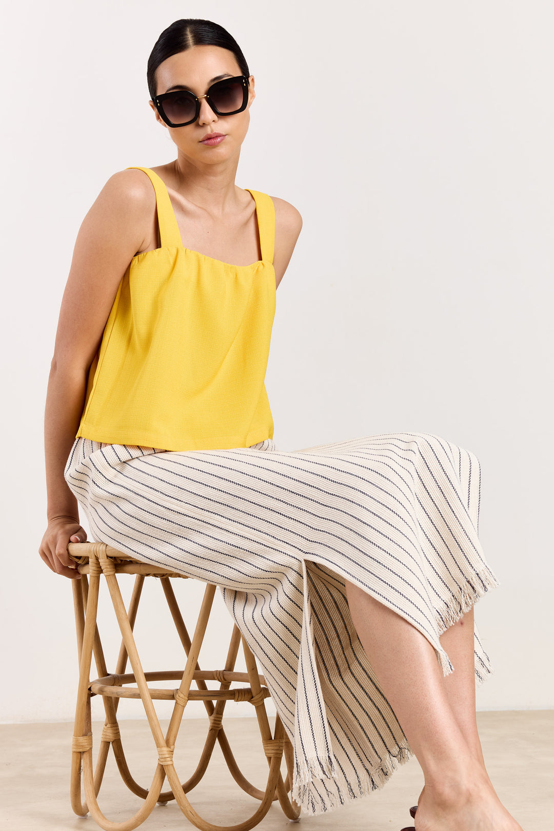 Maddie Uni Textured Woven Limoncello