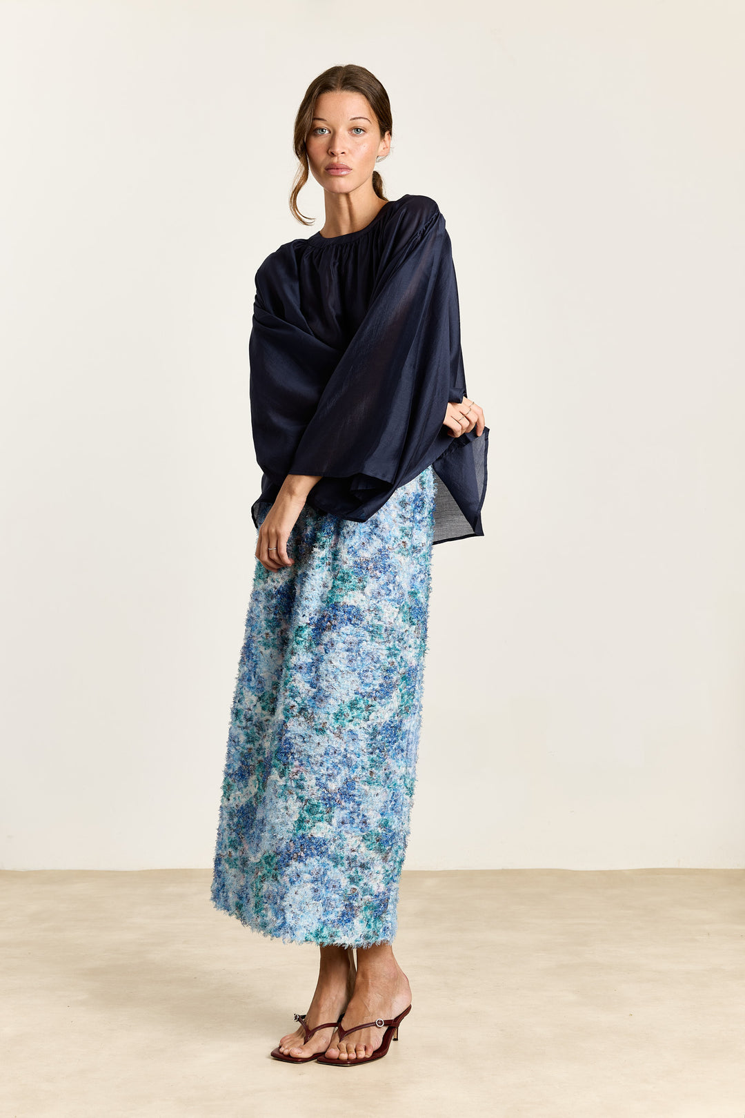 Iza Silky Voile Navy