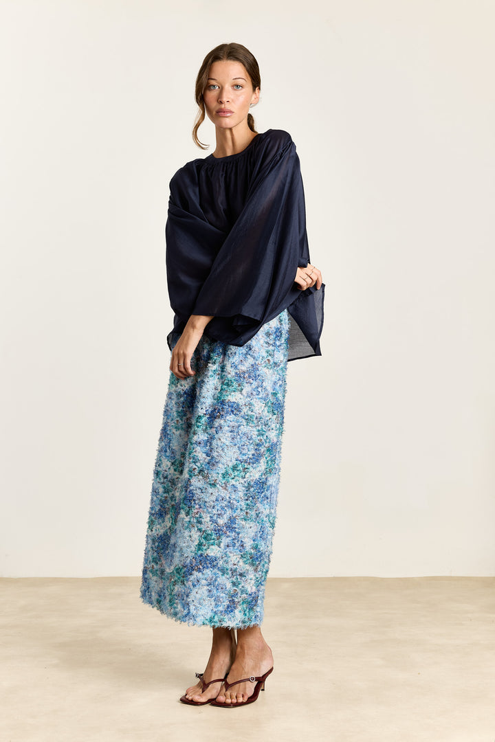 Iza Silky Voile Navy