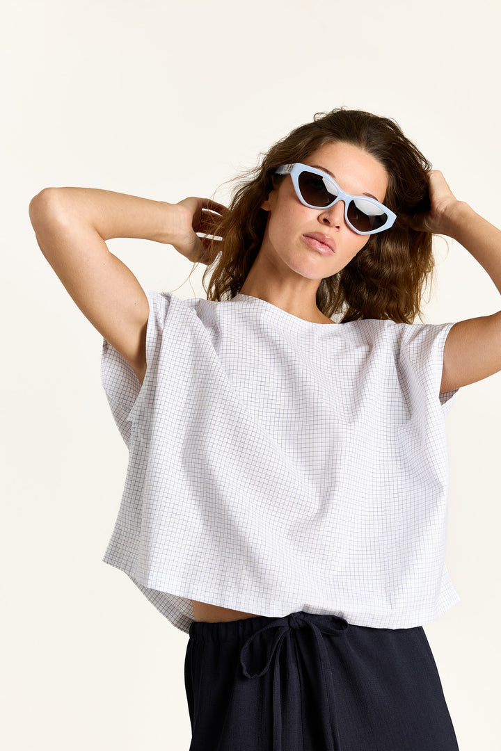 Esmeralda Summer Shirting Blue Check