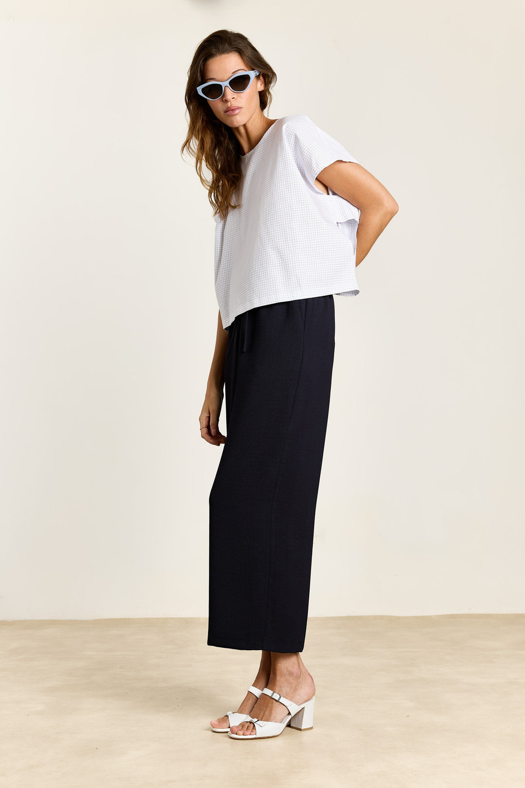 Esmeralda Summer Shirting Blue Check