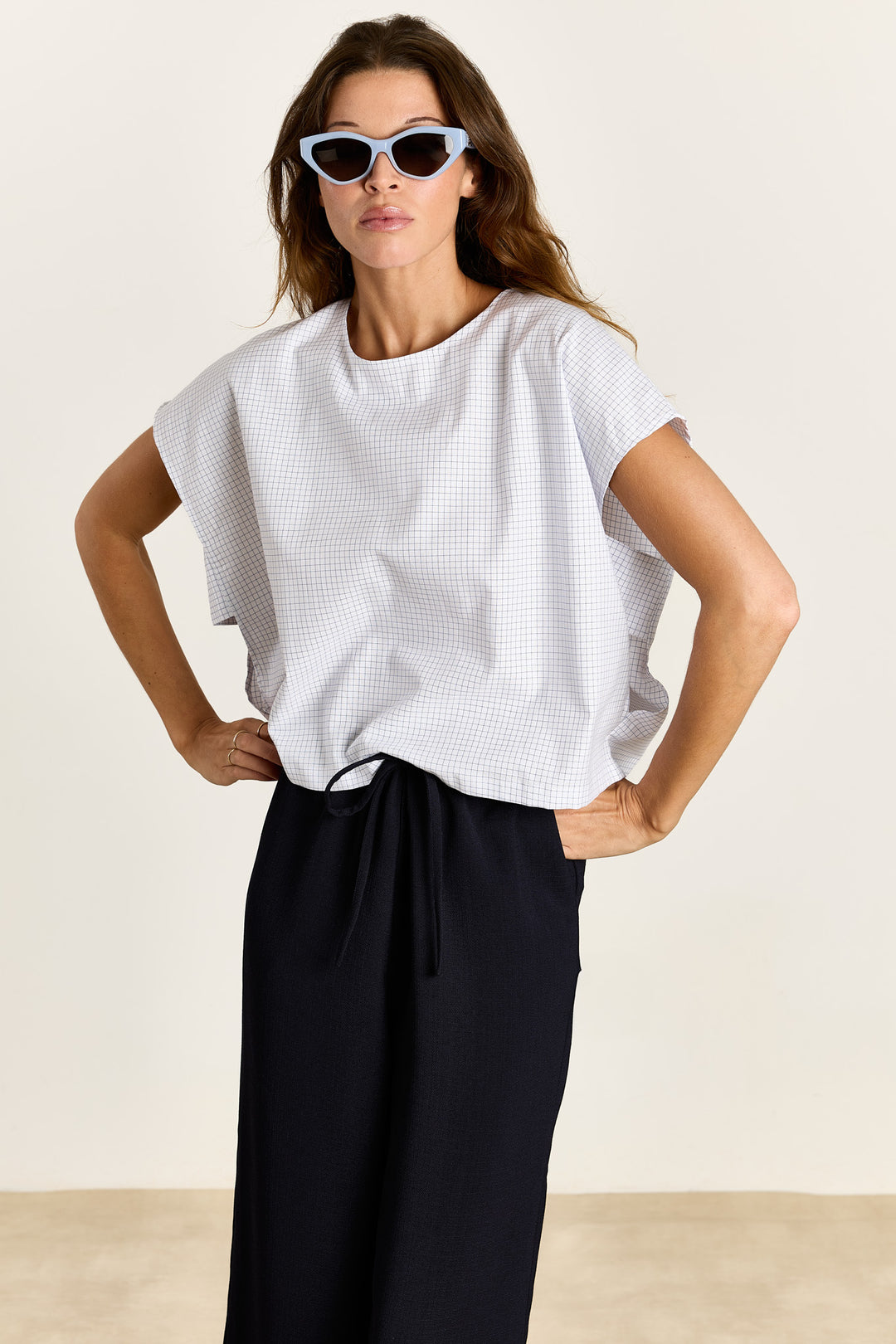 Esmeralda Summer Shirting Blue Check