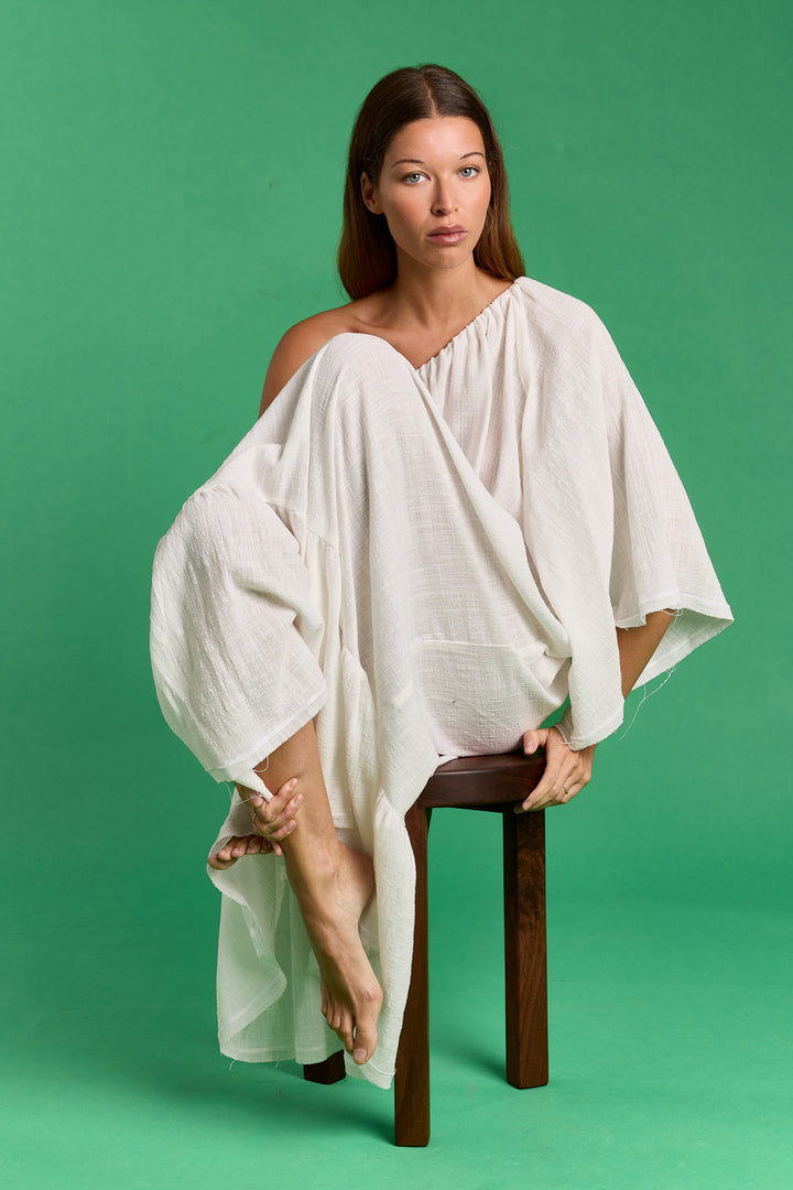 Farida Double Gauze White