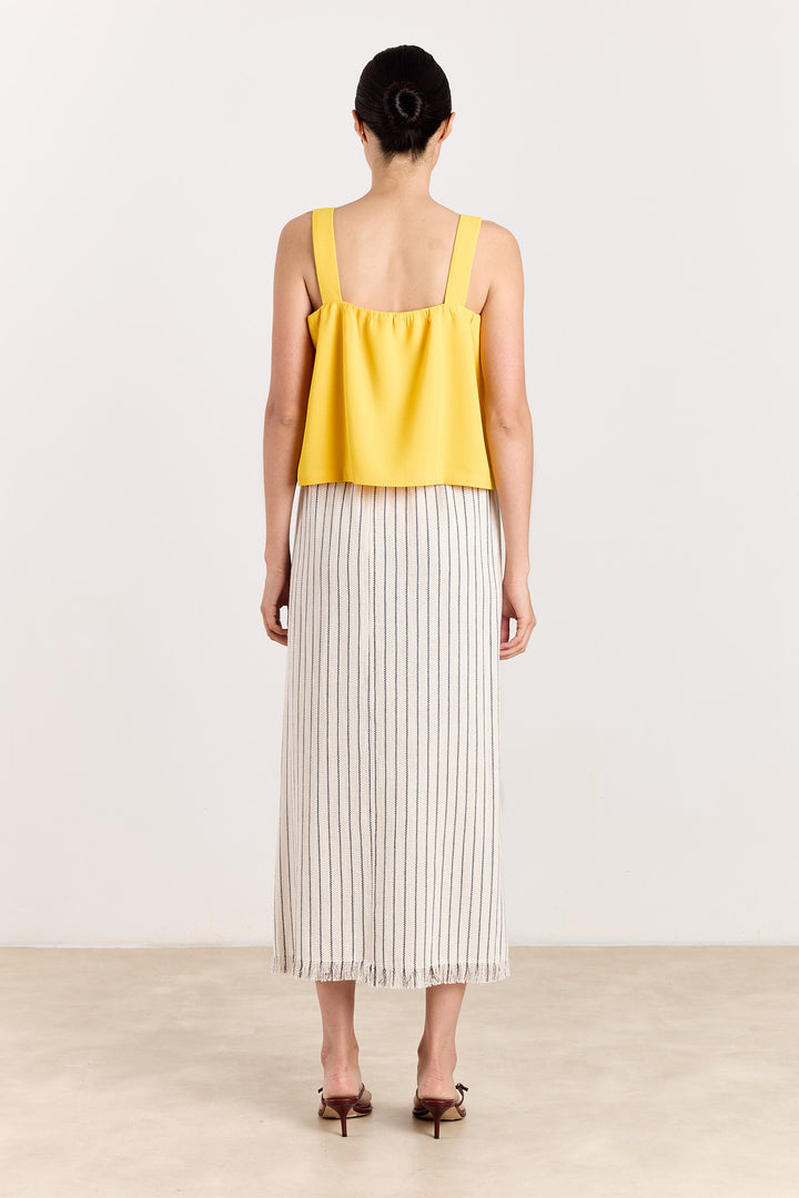Maddie Uni Textured Woven Limoncello