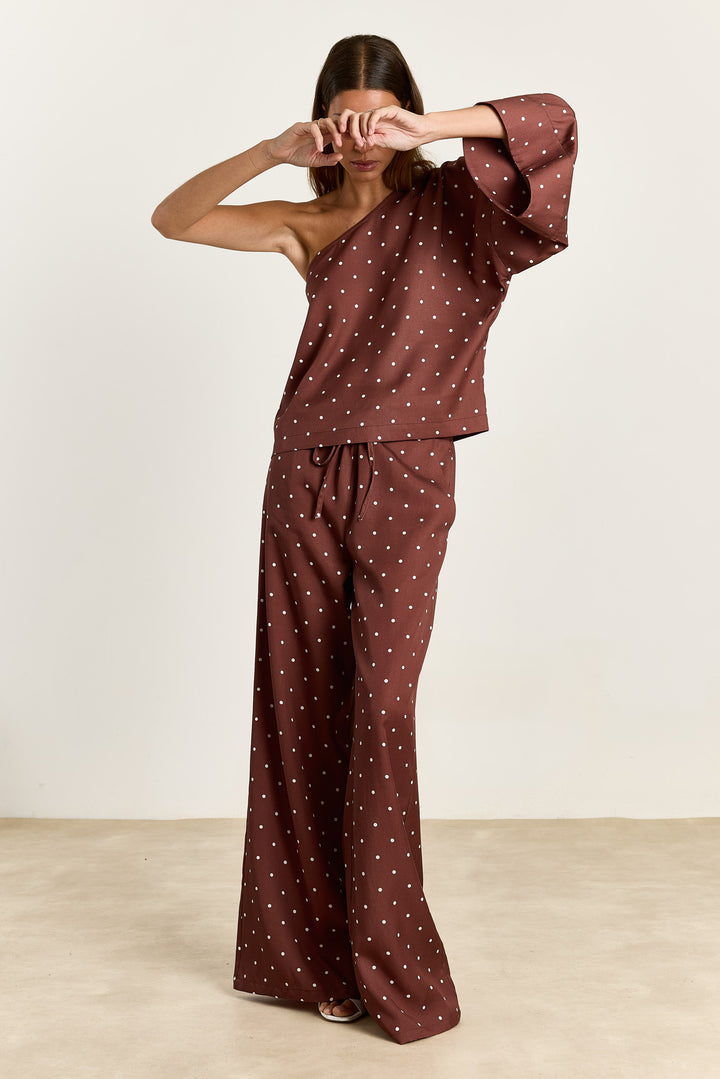Nicola Polka Dot Brown