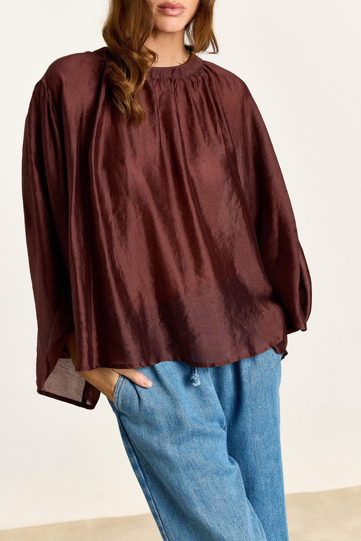 Iza Silky Voile Chestnut