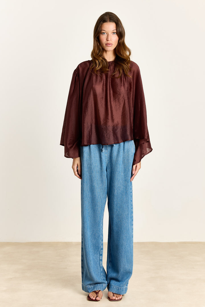 Iza Silky Voile Chestnut