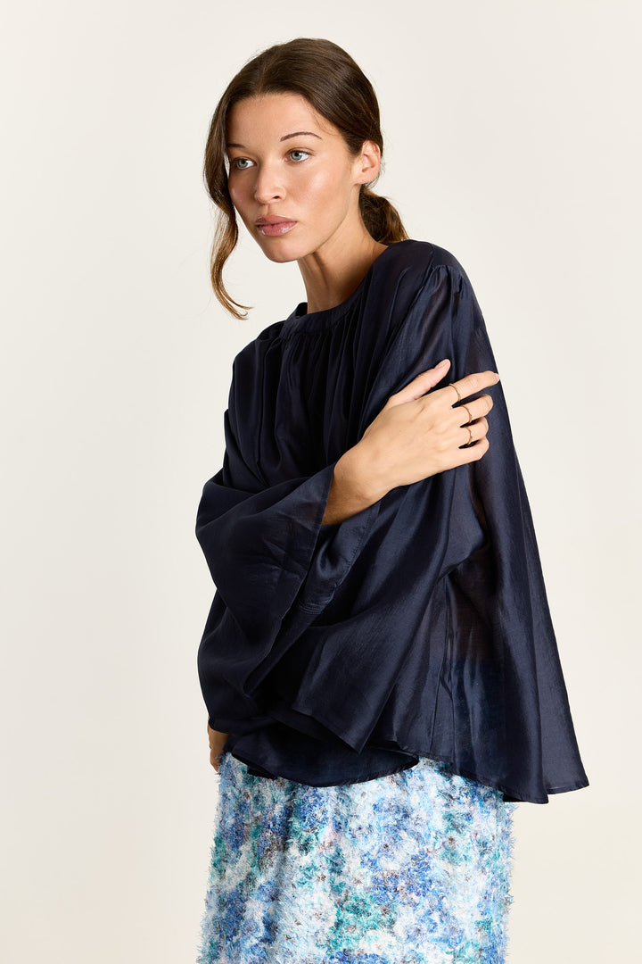 Iza Silky Voile Navy