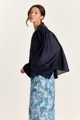 Iza Silky Voile Navy