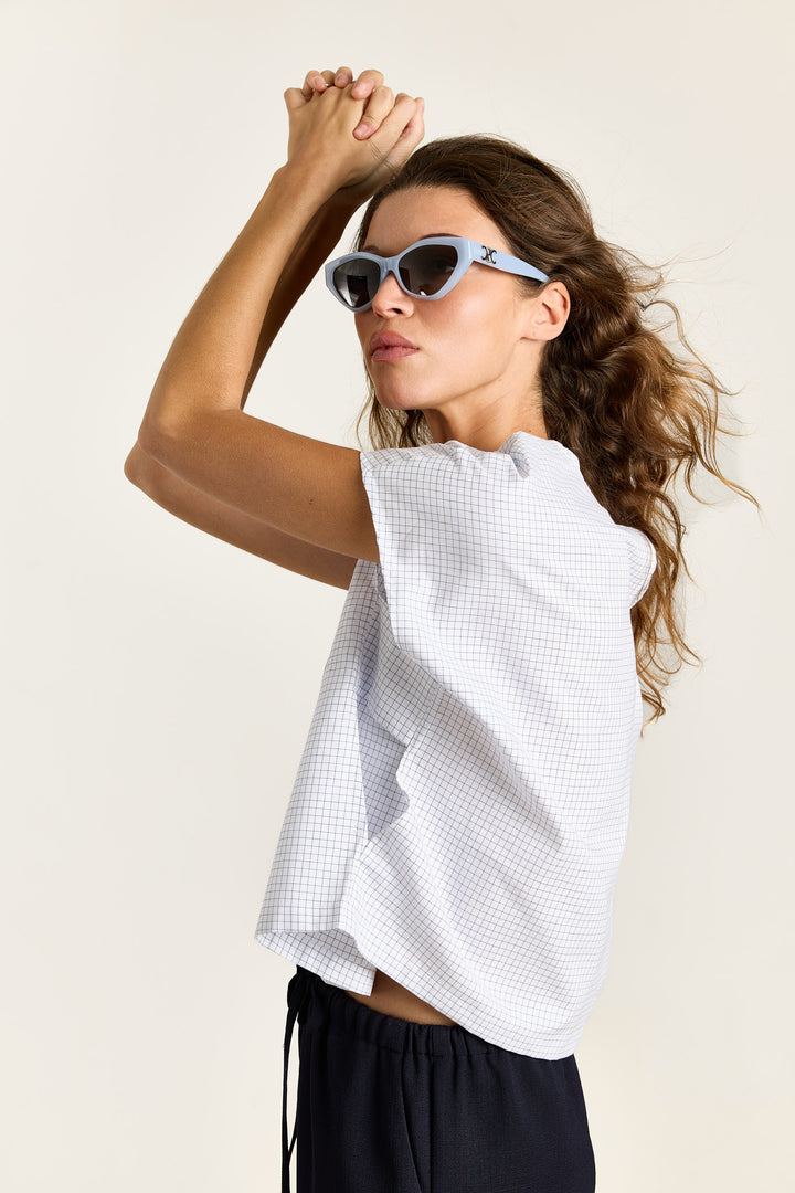 Esmeralda Summer Shirting Blue Check